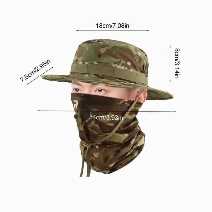 Chapeau Boonie Polyester avec Rabat de Cou Réglable Pour Hommes Protection Solaire Respirante Occasions Extérieures Spéciales