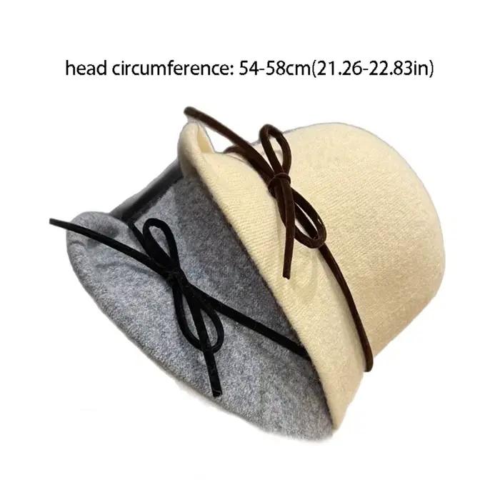 Chapeau élégant rétro style Hepburn avec nœud