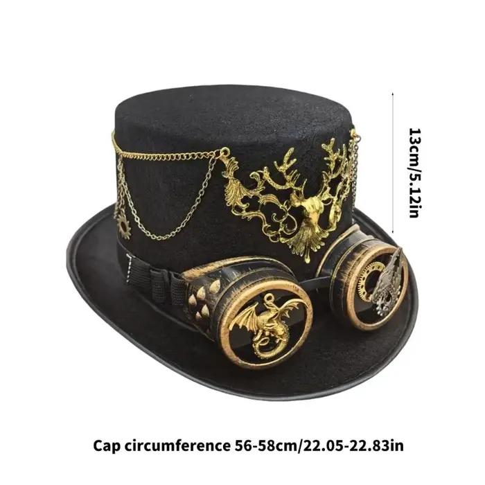 Casquette gothique unisexe élégante 39BB avec design punk vintage et détails métalliques complexes pour adultes occasions spéciales Halloween cosplay