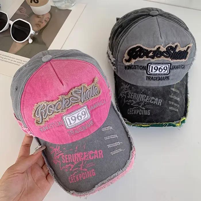 Chapeau de baseball coréen rose Y2K pour filles