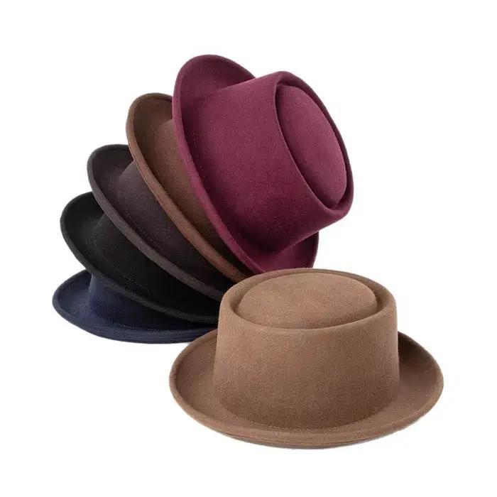 Chapeau de tarte Mistdawn en laine pour femmes, Fedora classique, bord incurvé, style sport, multifonctionnalité, confort toute l'année, occasions décontractées