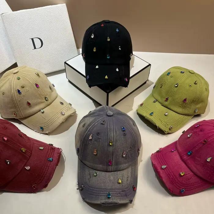Casquette de Baseball coréenne de luxe avec diamant d'eau