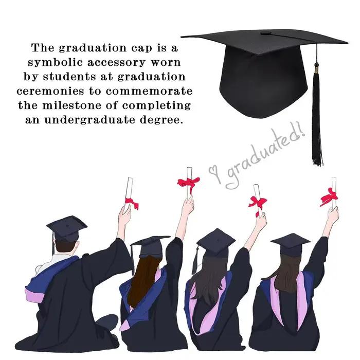 Chapeau de graduation avec pompon