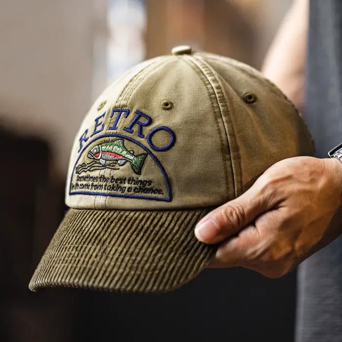 Maden – casquette de Baseball Vintage en velours côtelé