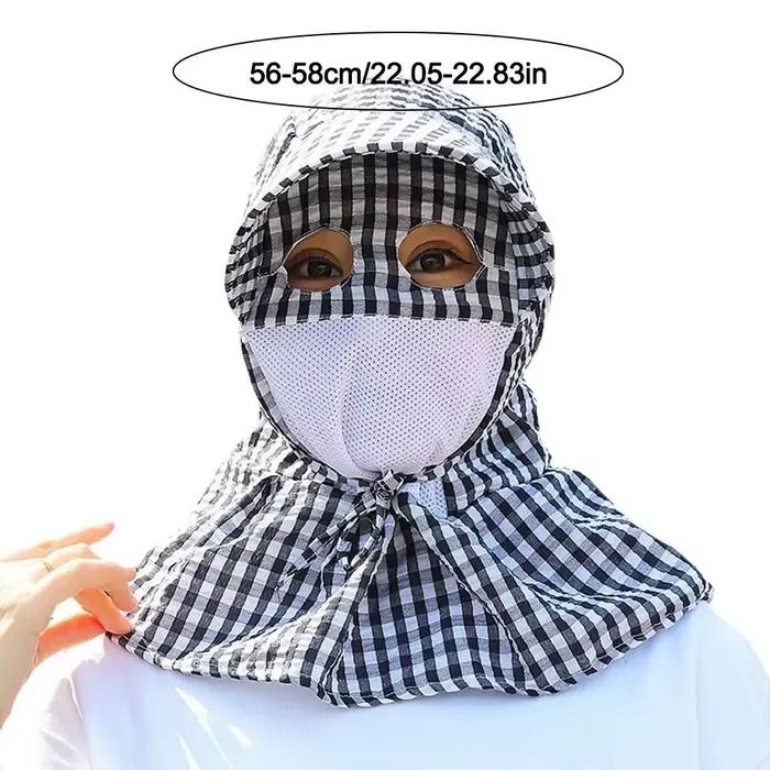 Chapeau de soleil anti-UV intégral en maille respirante à large bord