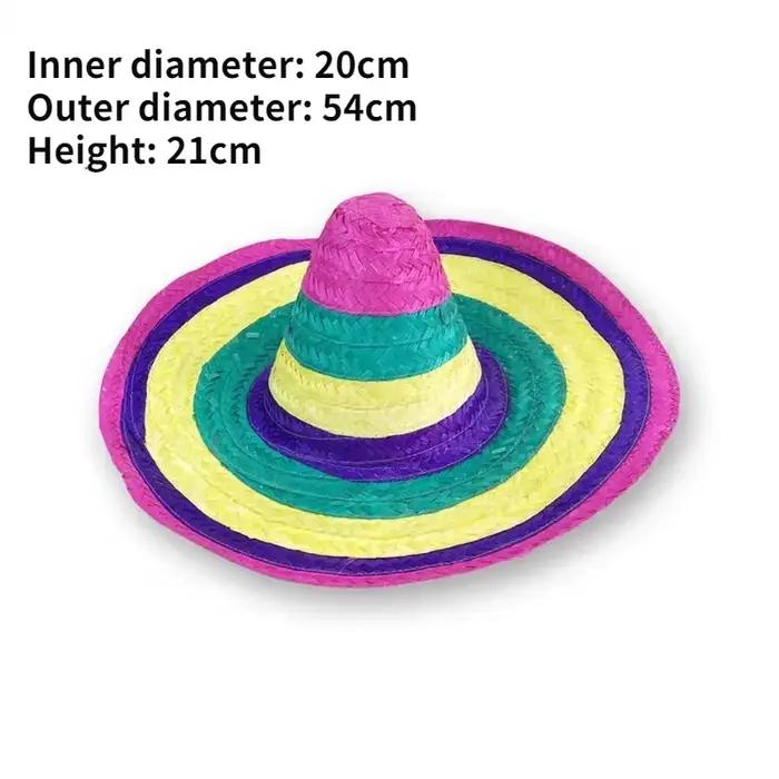 Chapeau de paille à pompon mexicain