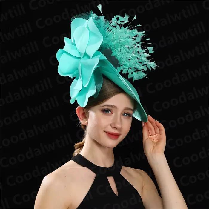 Chapeau Fascinateur de Mariage avec Grande Fleur Polyester pour Femmes Occasions Spéciales Performance Gala Soirées Théâtre