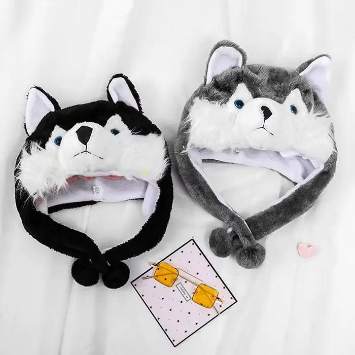 Chapeau chaud coupe-vent en peluche de loup pour adultes
