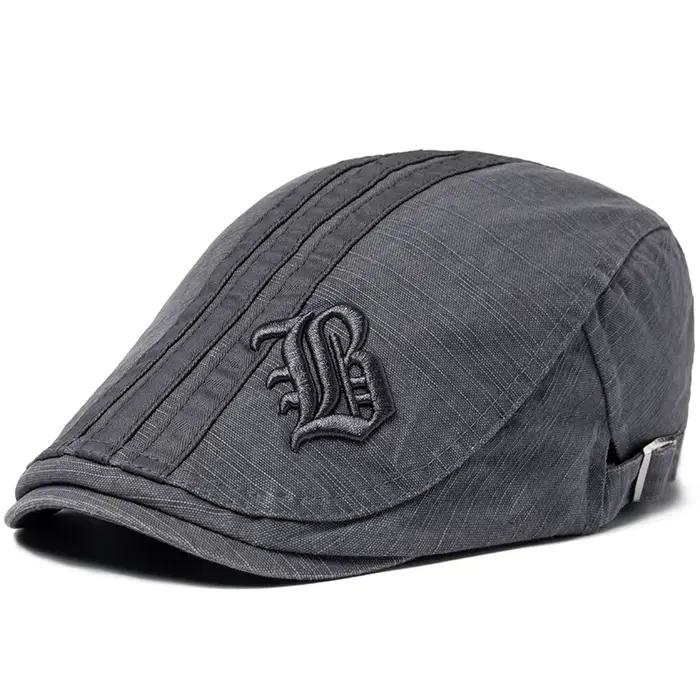 CNTANG nouveaux hommes béret mode broderie casquette plate visière d'été pour homme