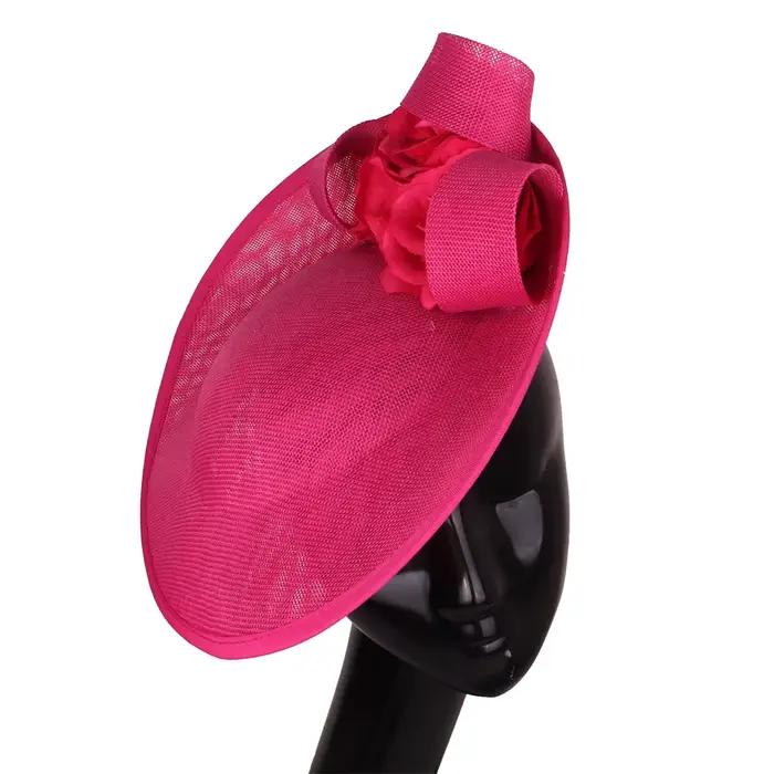 Rose rouge femmes grand Derby Fascinator chapellerie chapeau chapeaux fête mariage élégant mariée casque cheveux accessoires bandeau