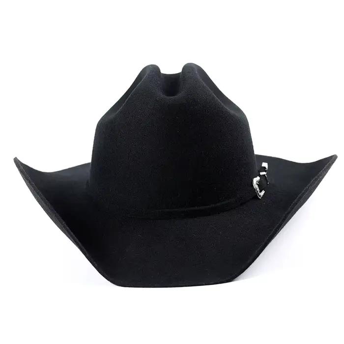 Chapeau de cowboy occidental en feutre de laine 100% pour hommes