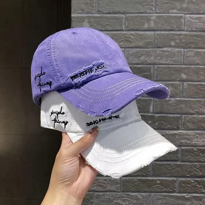 Casquette de baseball plissée violette
