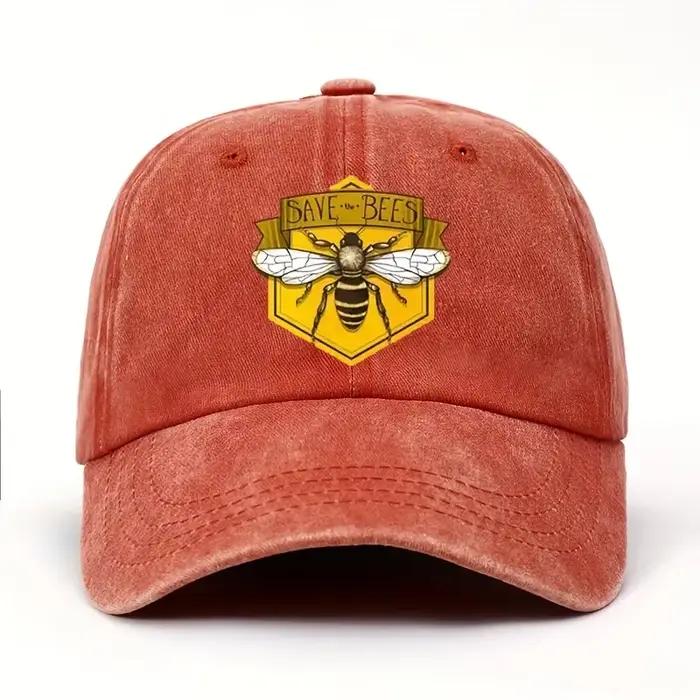 Casquette de baseball imprimée abeille