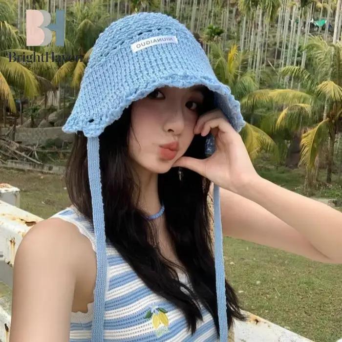 Chapeau de soleil en crochet avec protection UV pour femmes
