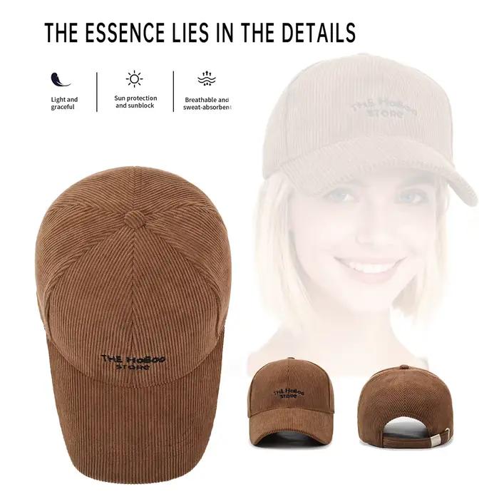 Nouvelle casquette de baseball en velours côtelé d'automne et d'hiver pour femmes