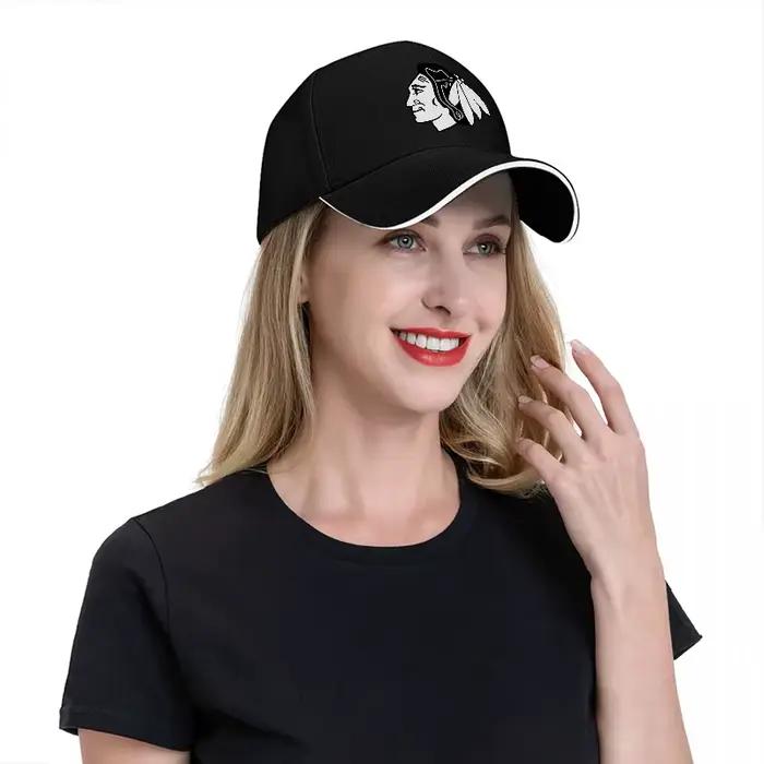 Casquette de baseball avec logo de l'équipe de hockey des Blackhawks de Chicago