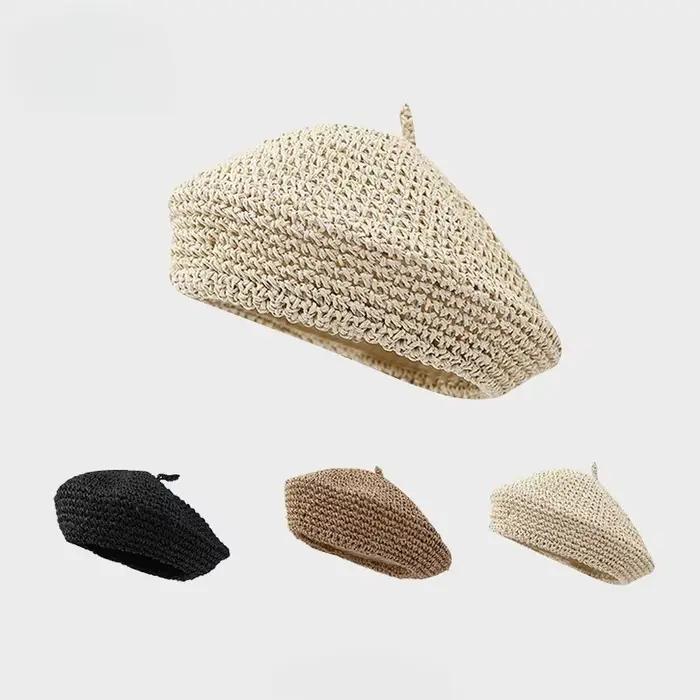 Bérets de paille d'été pour femmes Ins populaire