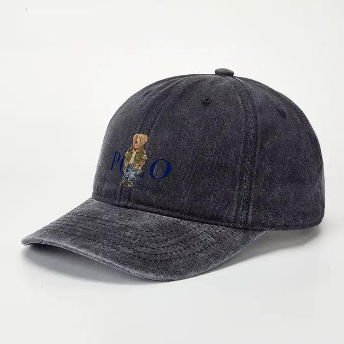 Casquette de baseball en coton lavé brodée POLO BEAR