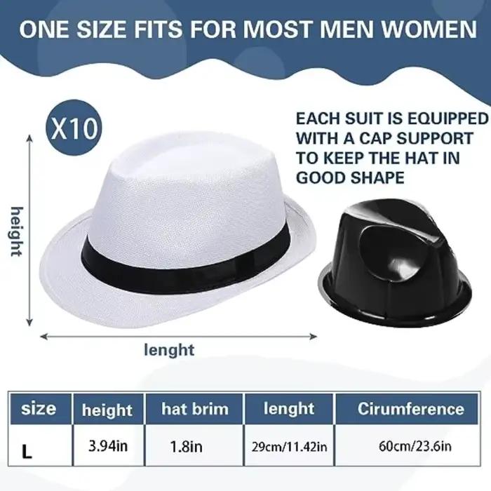 Lot de 10/16/24 chapeaux Fedora des années 1920 pour hommes