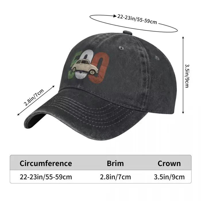 Casquette de baseball Fiat 500, classique sur blanc, pour jeunes en plein air