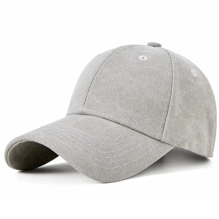 Casquette de haute qualité en toile pour hommes et femmes protection solaire style sport visière incurvée surdimensionnée occassions extérieures multicolores ajustables