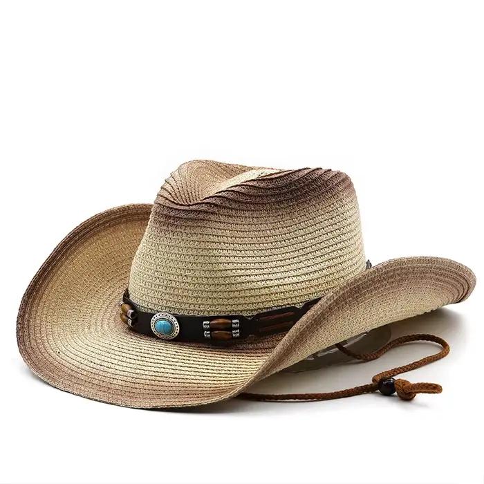 Chapeau de paille de Cowboy pour femmes et hommes
