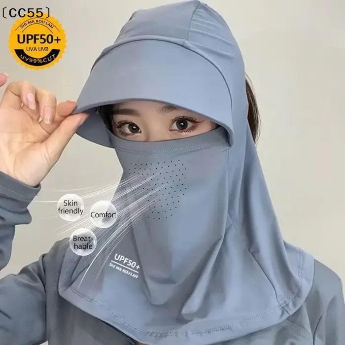 Écharpe de protection solaire pour femmes en polyester protégeant le visage et le cou pour les quatre saisons et les activités extérieures
