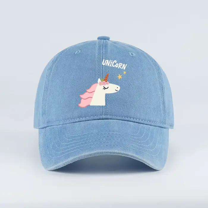 Une jolie casquette de baseball à thème licorne avec un imprimé de dessin animé – un chapeau de soleil confortable et