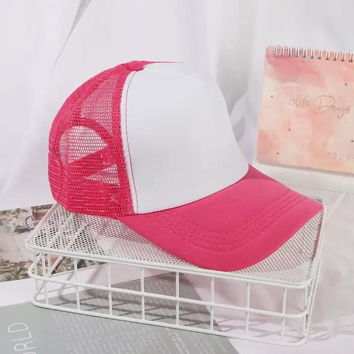 Casquette de baseball unisexe à visière plate réglable pour hommes et femmes, chapeau de soleil d'été, camionneur, snapback, maille incurvée, mode décontractée, uni, polyestère, ajustement facile, protection solaire, pour occasions décontractées