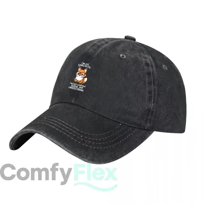 Casquette de baseball unisexe avec illustration de renard mignon à lunettes