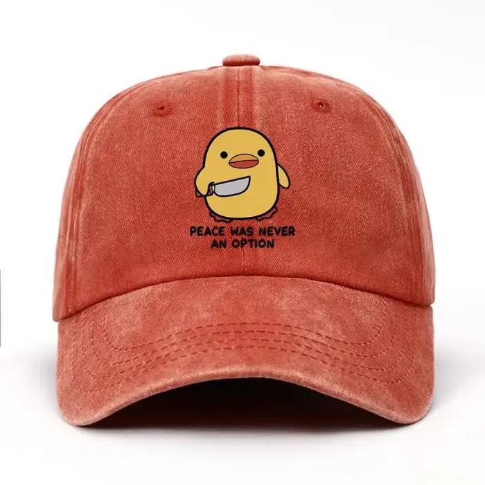 Chapeau de baseball imprimé lettre canard jaune pour hommes et femmes
