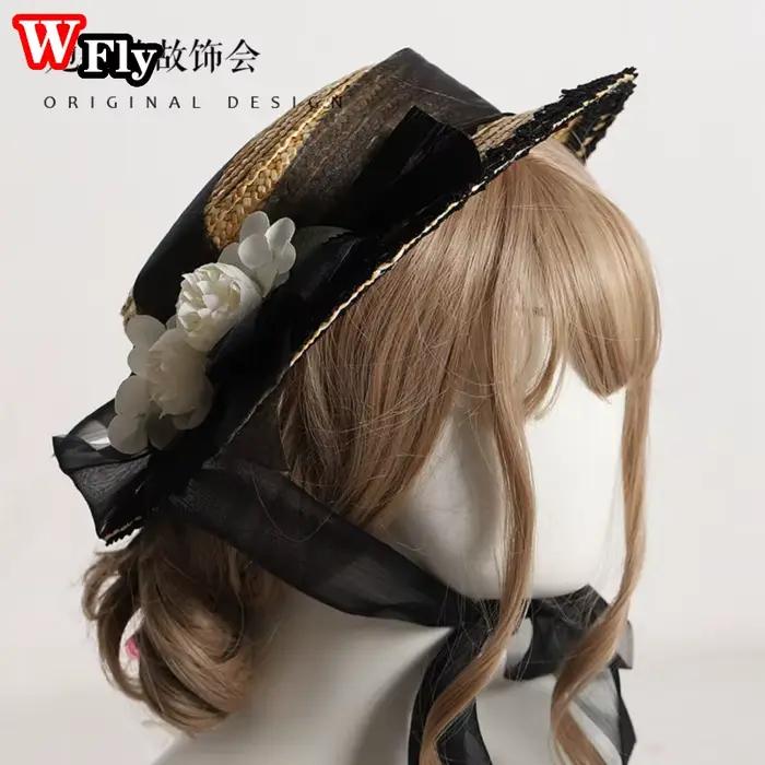 Harajuku-Chapeau de soleil en paille pour femmes et filles