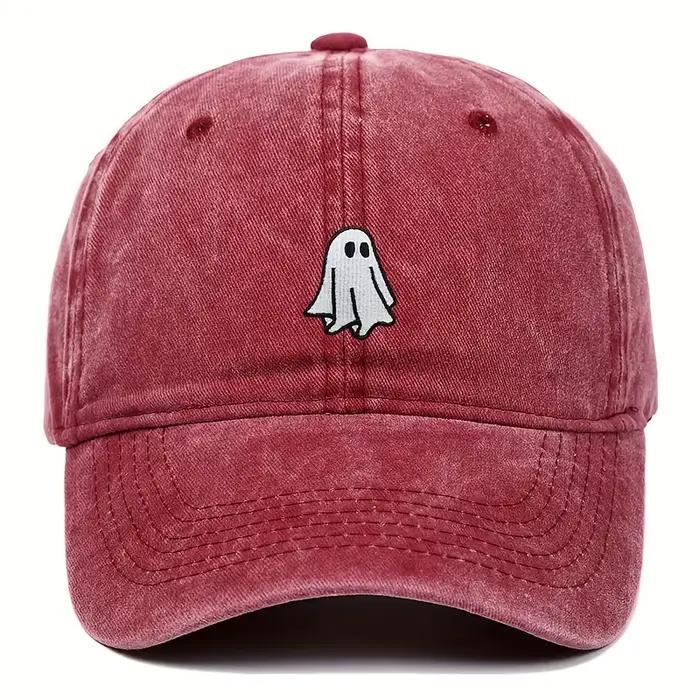 Chapeau de baseball brodé d'Halloween avec motif fantôme mignon
