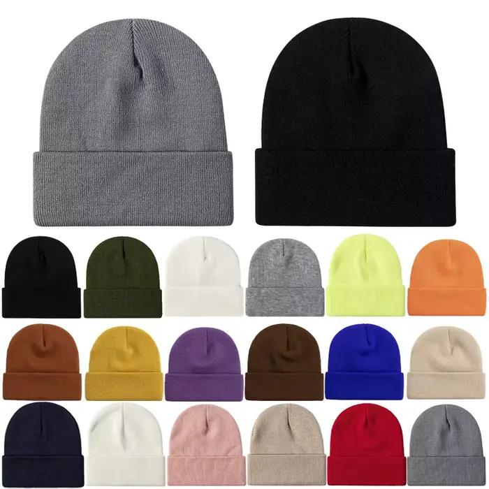 Chapeau froid uni tricoté de couleur unie