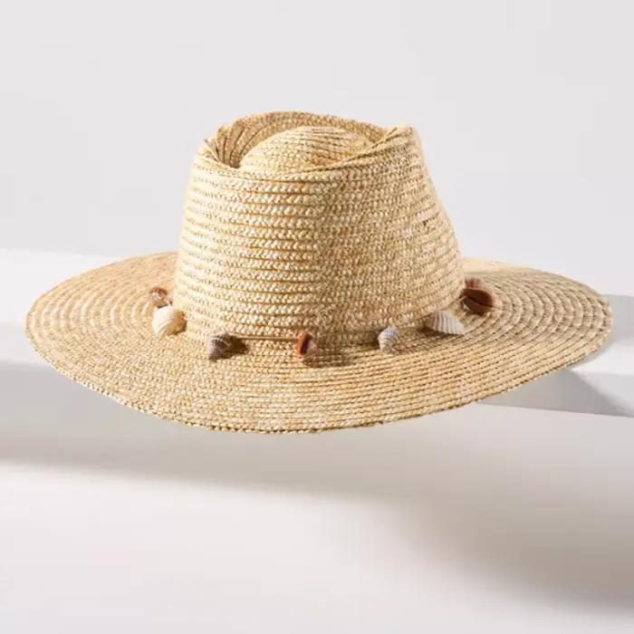 Paille Rancher été femmes chapeau