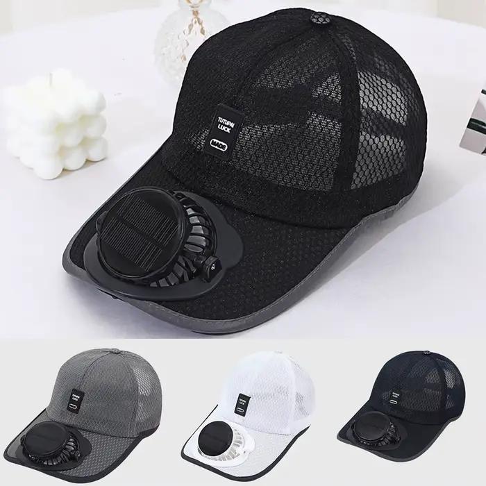 Casquette solaire rechargeable ventilateur polyester pour hommes activités plein air occaions spéciales