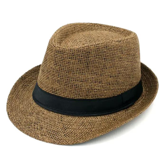 Chapeau Fedora d'été en paille pour hommes