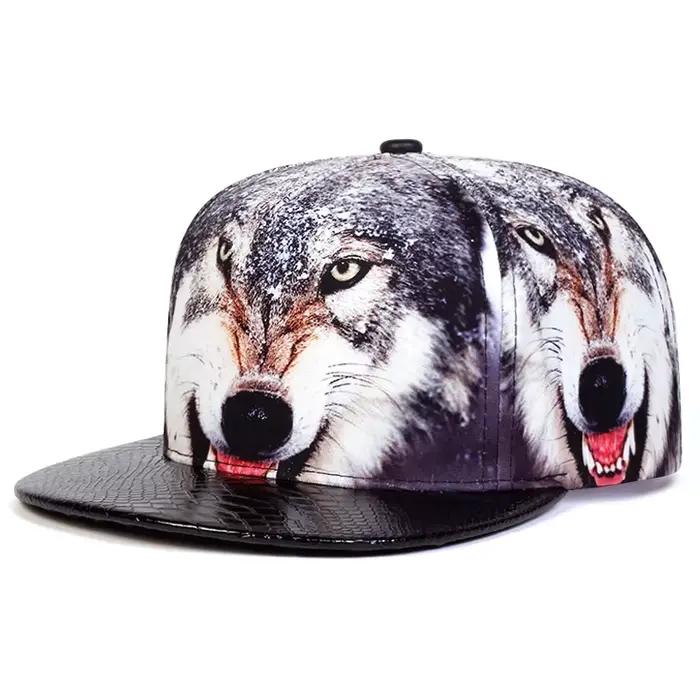 2025 tendance de la mode nouveau chapeau à bords plats imprimé Animal hommes rue Hip Hop