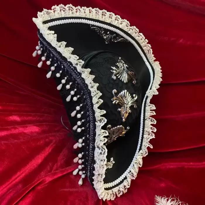Chapeau de Pirate rétro gothique comtesse perle Triangle