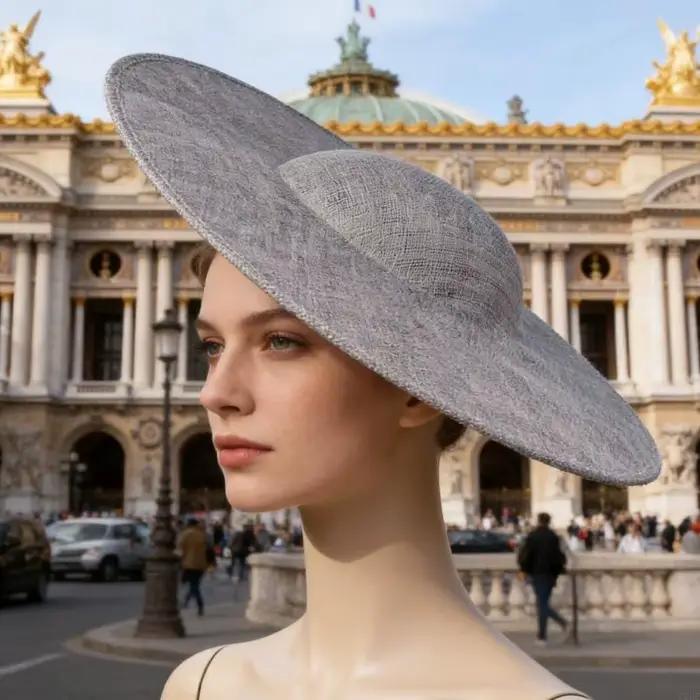 Chapeau Bibi pour Femmes Style Américain Imprimé en Lin Textile de Haute Qualité Polyvalent pour Mariages et Fêtes Occasions Spéciales