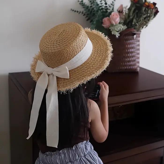 Chapeau de paille d'été pour bébés filles