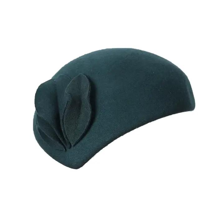 Chapeau Pillbox en Laine Rouge et Vert FS