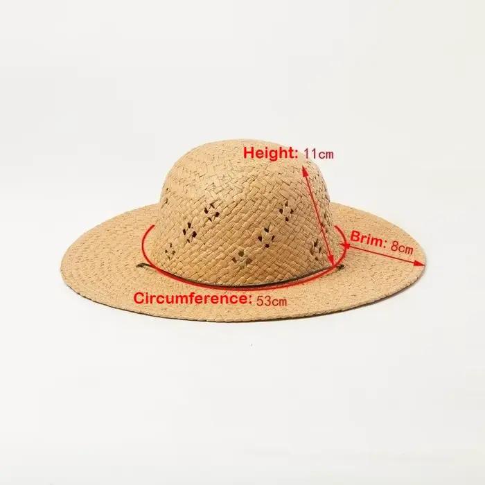 Chapeau de paille coréen tricoté à la main avec motif ajouré pour parents et enfants – Indispensable pour la protection solaire des familles