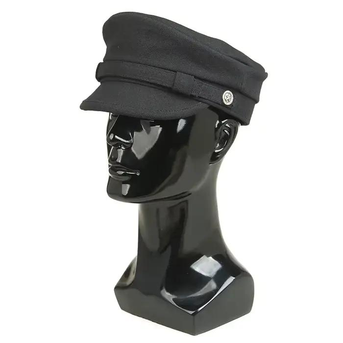 Casquette de marin marine pour femme casquette de l'armée militaire chapeau de moto à dessus plat chapeau de capitaine performance sur scène mode cool tricoté en coton adapté aux quatre saisons