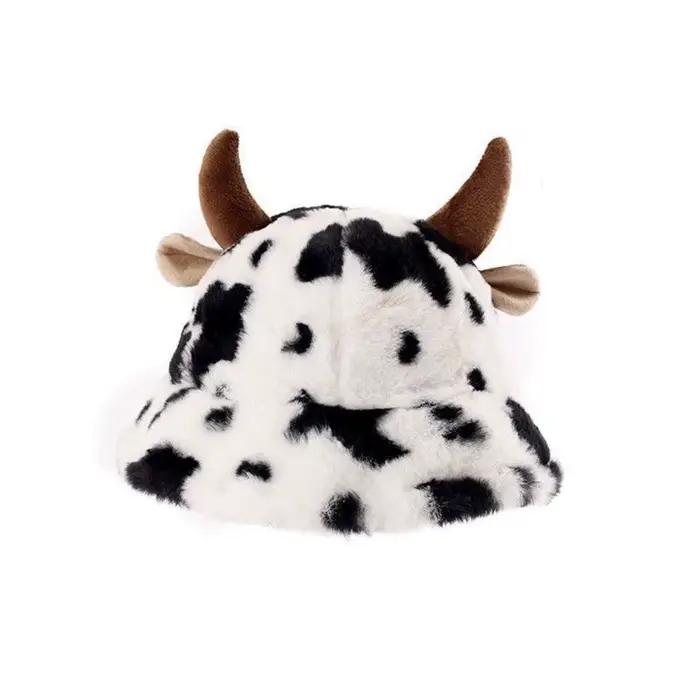Chapeau de seau en polyester doublé en polaire pour femmes, style coréen, imprimé animal de compagnie, confort hivernal, occassions extérieures