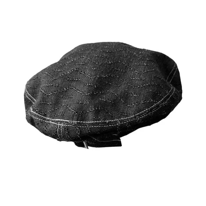 Béret en denim rayé pour femmes