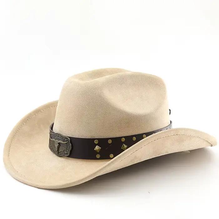 Chapeau de cowboy occidental en daim