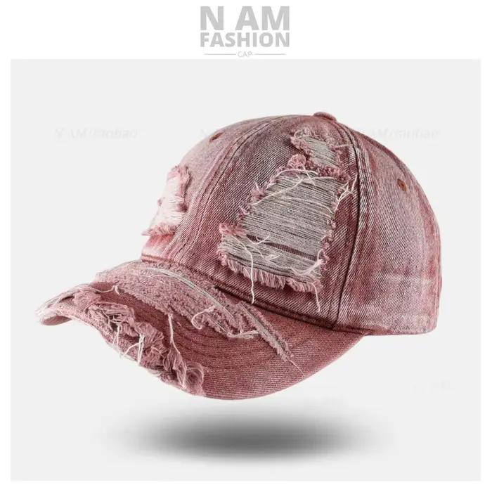 Casquettes de baseball en denim rétro déchiré pour hommes et femmes