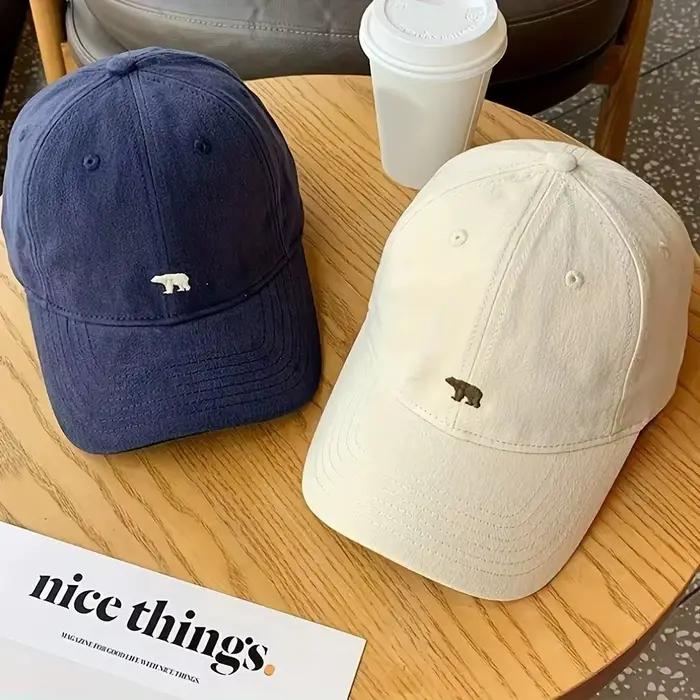 Chapeaux de baseball brodés d'ours polaire pour hommes et femmes