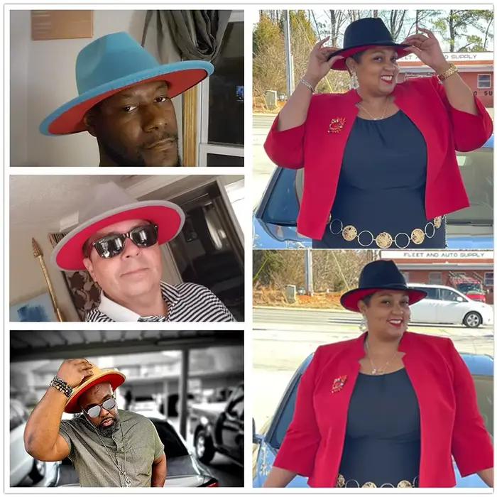 Chapeaux Fedora deux couleurs pour femmes